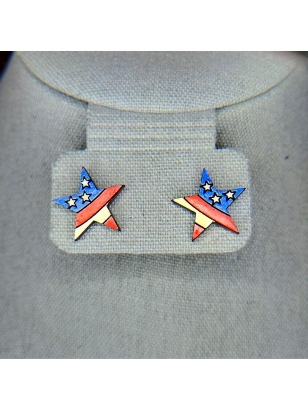 Jamie Elizabeth flag stud earrings